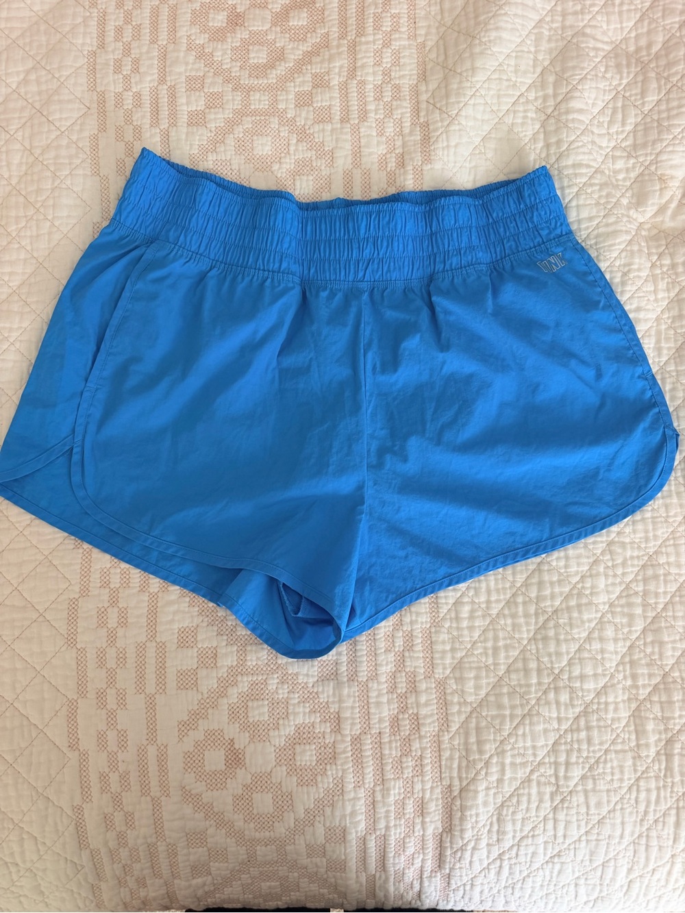 PINK Victoria's Secret Bright Blue Athletic Short with Smocked Waistband